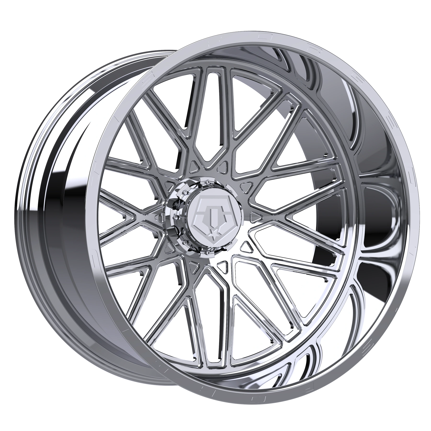 TIS Forged 904P polished wheel, angled view